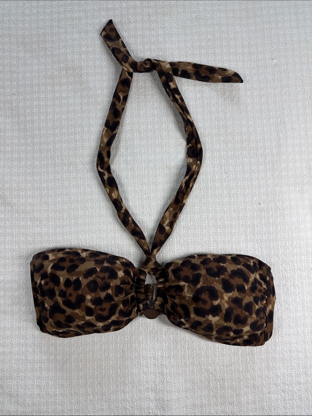Lauren Ralph Lauren leopard print bandeau/halter bikini top size 10